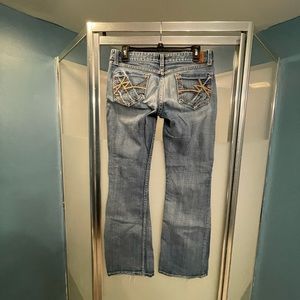 Y2K silver jeans pre-loved some fraying on cuffs size 30x31.5